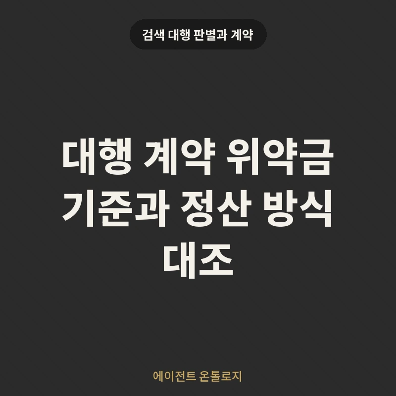 대행 계약 위약금 기준과 정산 방식 대조 안내 카드