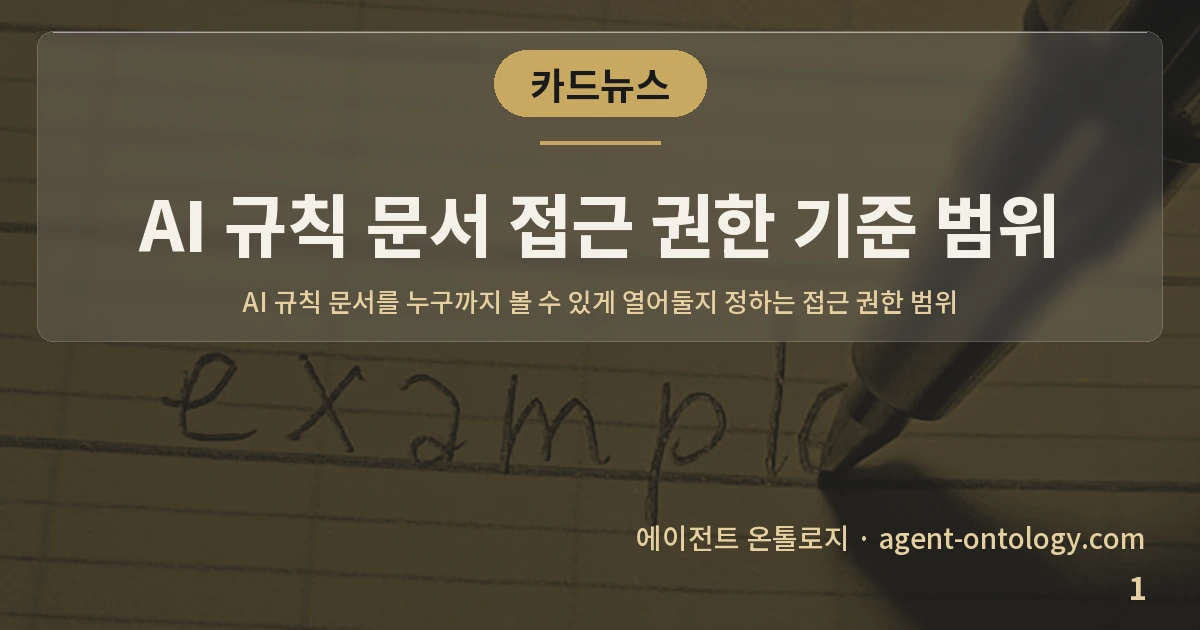 AI 규칙 문서 접근 권한 기준 범위 — 표지: AI 규칙 문서를 누구까지 볼