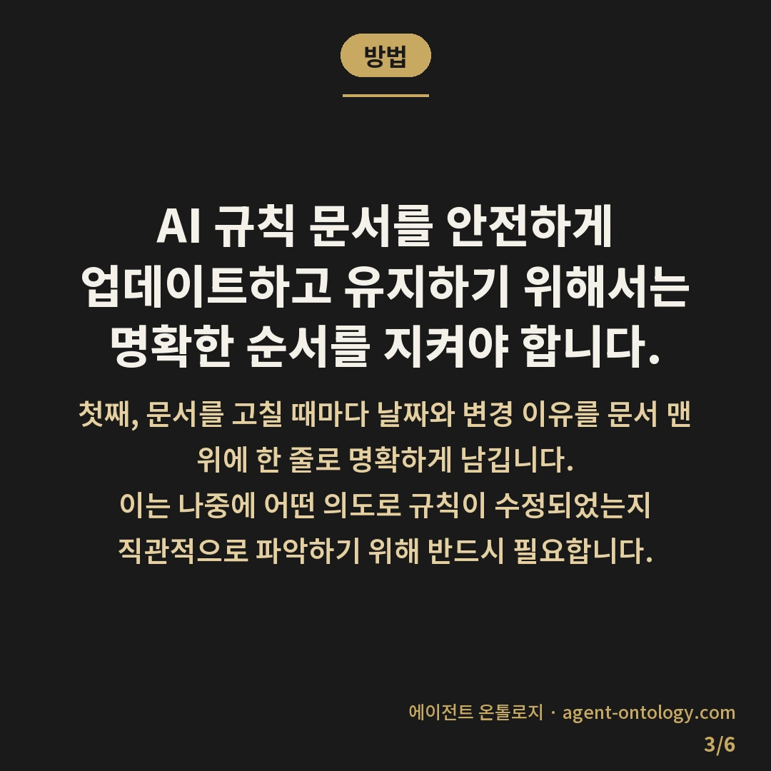 AI 규칙 문서 버전 관리 방법 절차 — 방법: AI 규칙 문서를 안전하게