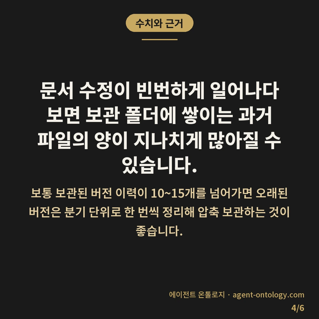 AI 규칙 문서 버전 관리 방법 절차 — 수치와 근거: 문서 수정이 빈번하게