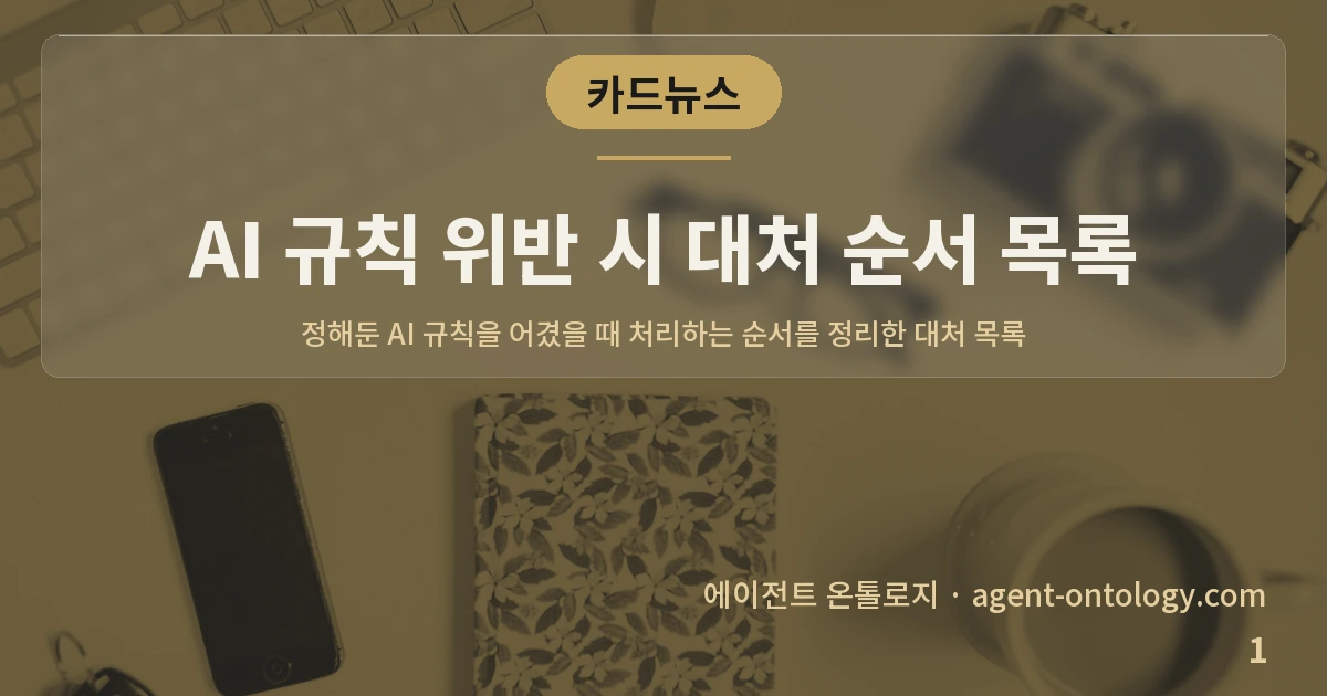 AI 규칙 위반 시 대처 순서 목록 — 표지: 정해둔 AI 규칙을 어겼을 때
