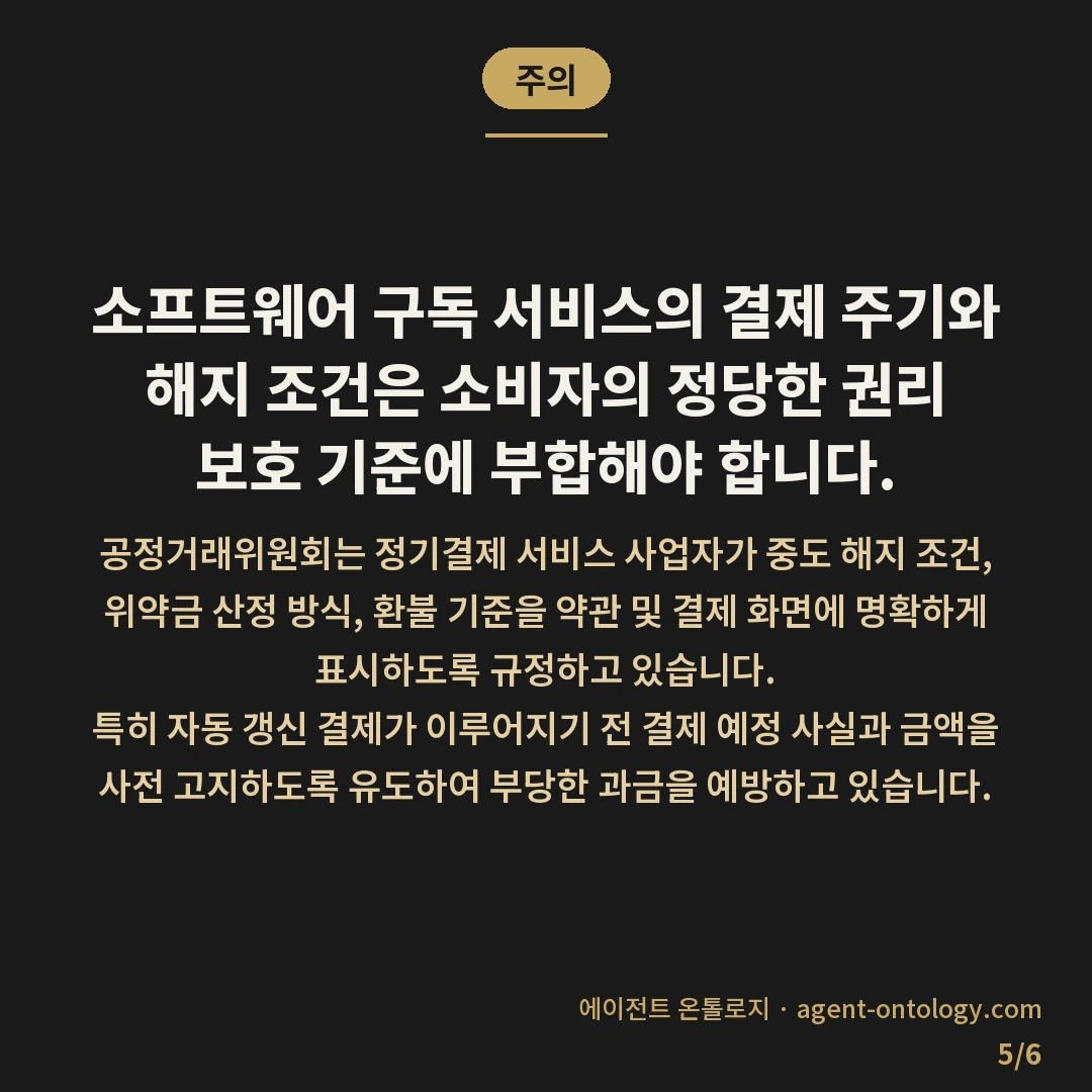 연간결제와 월간결제 비교 — 주의: 소프트웨어 구독 서비스의 결제 주기와 해지