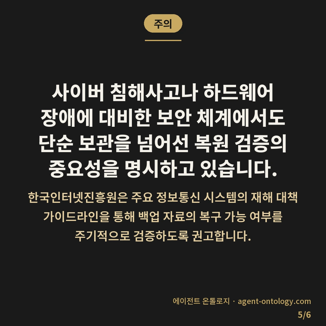 복구 테스트 얼마나 자주 해야 하나 점검 주기 — 주의: 사이버 침해사고나