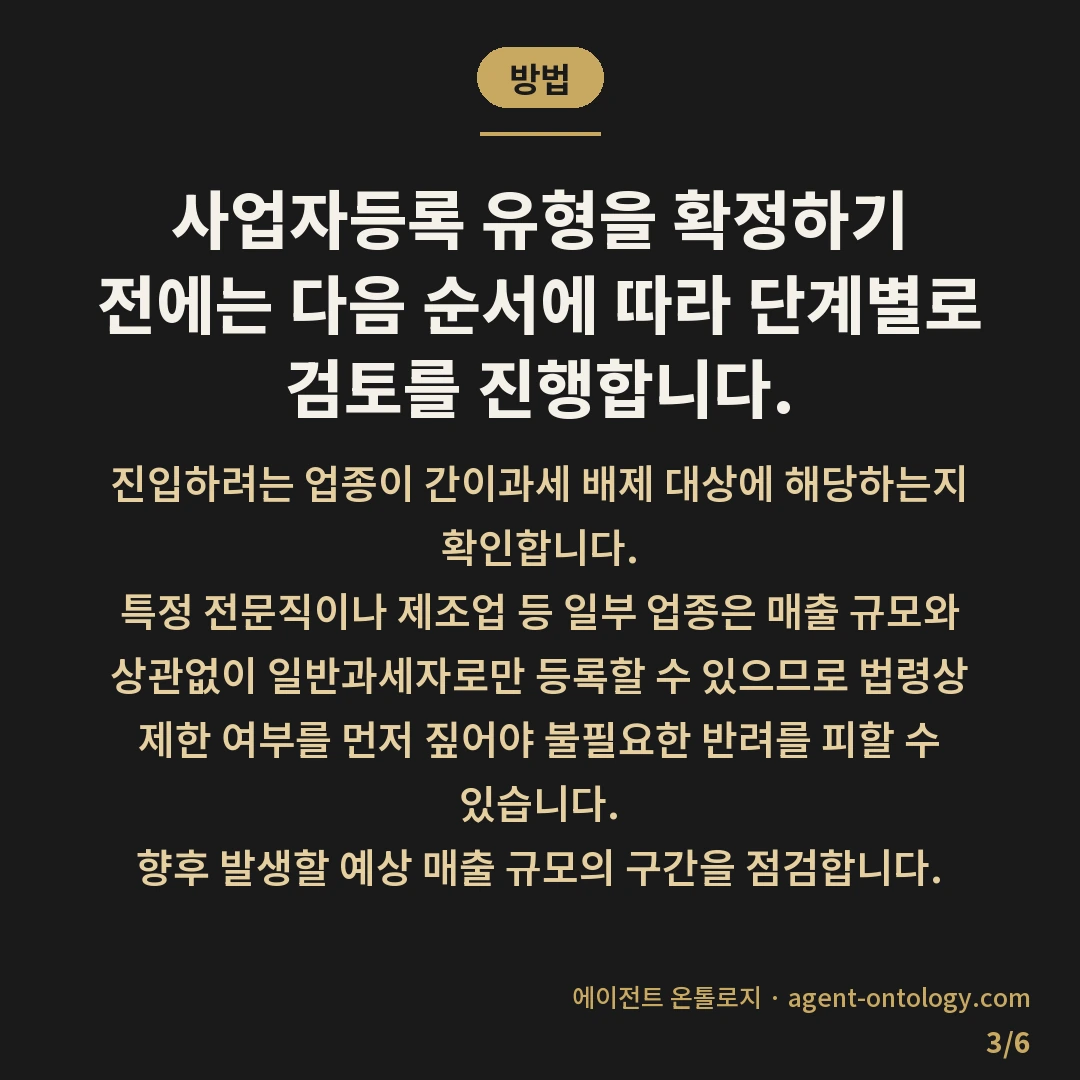 사업자등록 유형 고르는 체크리스트 — 방법: 사업자등록 유형을 확정하기 전에는