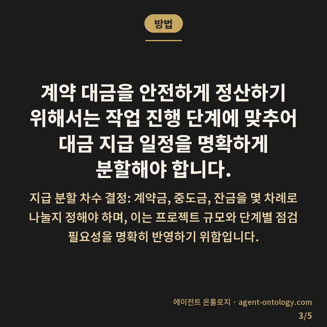 계약금 잔금 비율 기준 정리 — 방법: 계약 대금을 안전하게 정산하기 위해서는