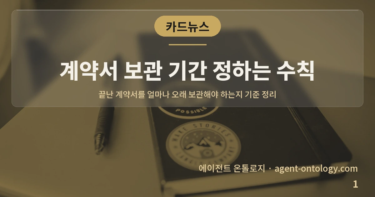 계약서 보관 기간 정하는 수칙 — 표지: 끝난 계약서를 얼마나 오래 보관해야 하는지 기준 정리