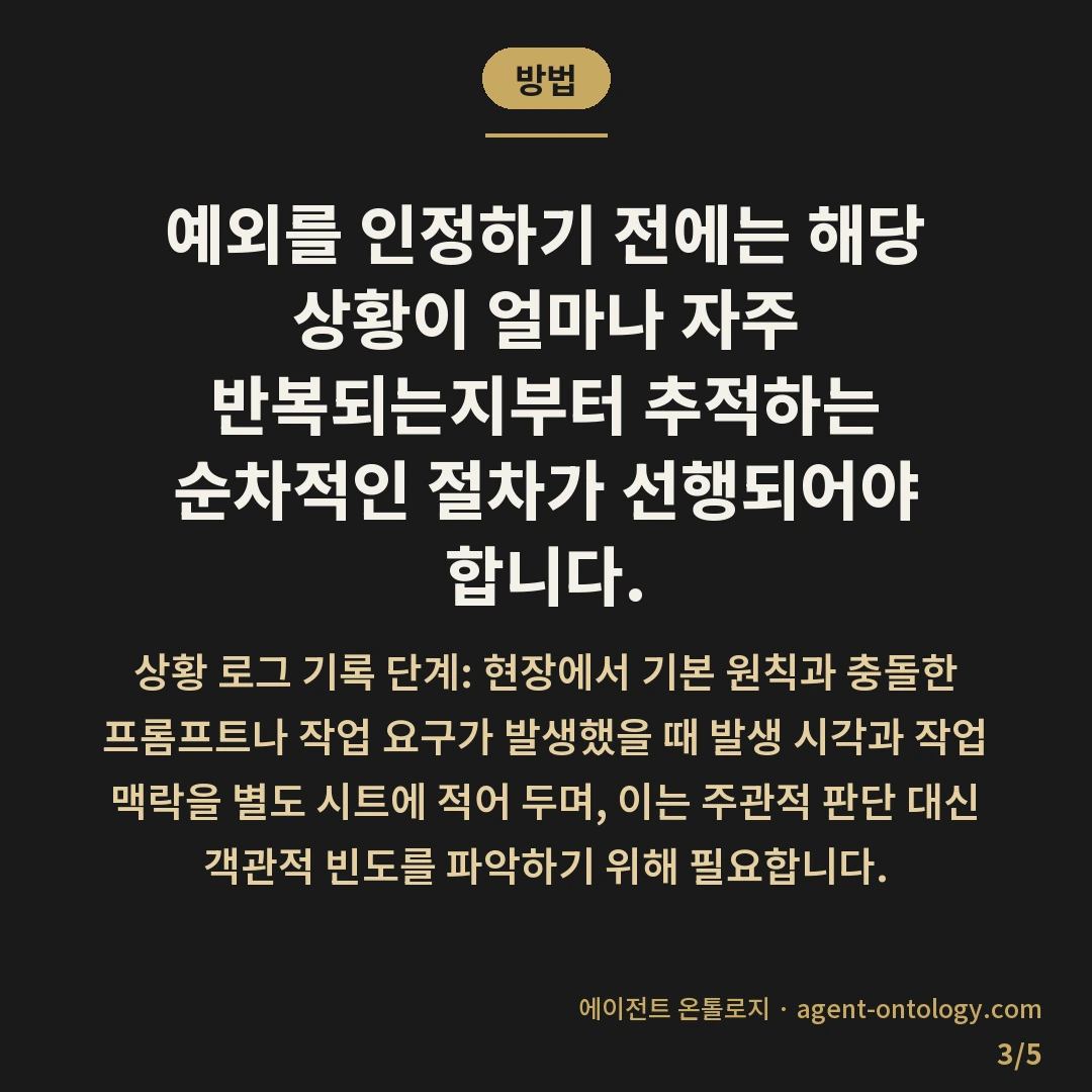 AI 규칙 예외 조항 정하는 기준 사례 — 방법: 예외를 인정하기 전에는 해당