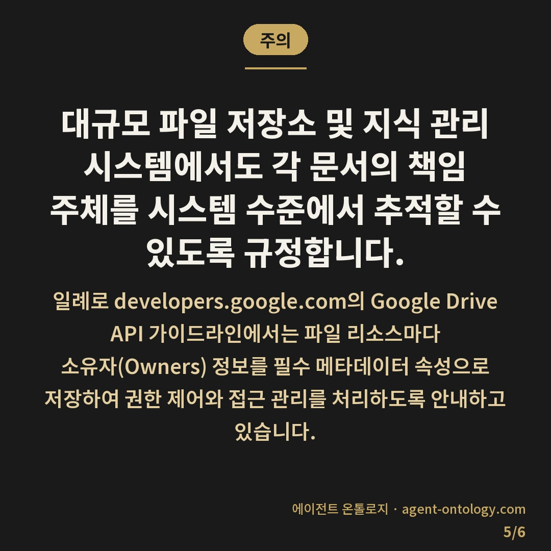문서 소유자 지정 기준 정리 — 주의: 대규모 파일 저장소 및 지식 관리
