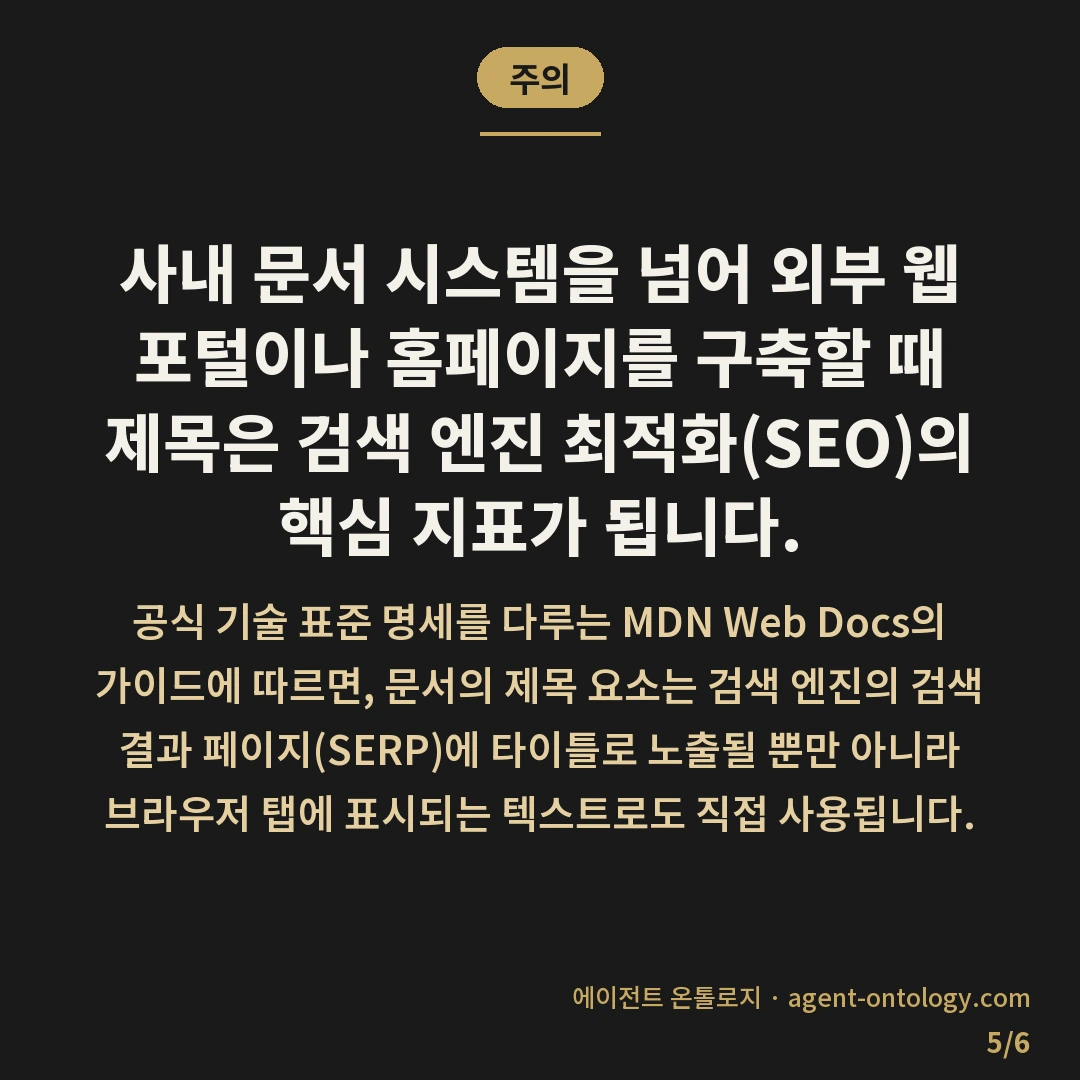 문서 제목 짓는 방법 원칙 — 주의: 사내 문서 시스템을 넘어 외부 웹 포털이나