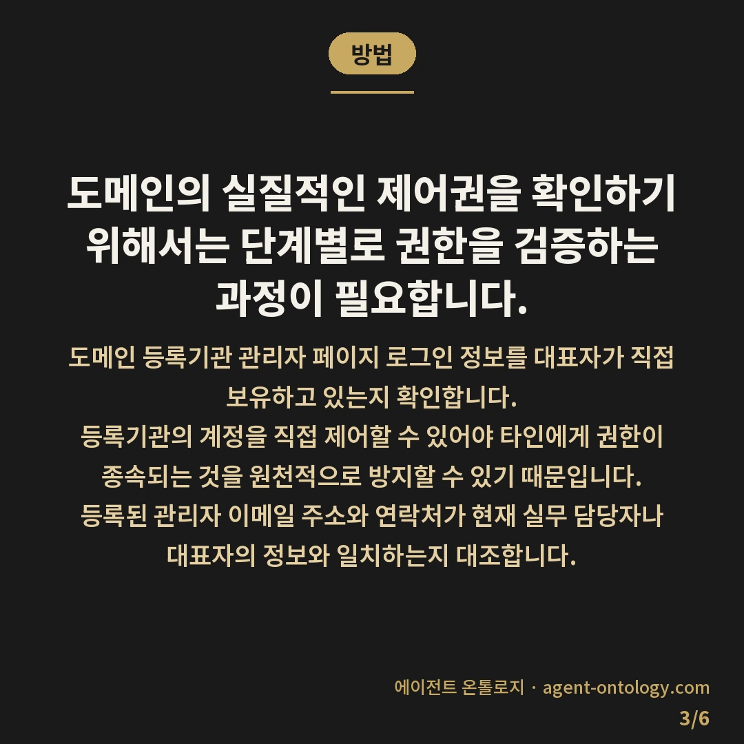 도메인 네임서버 변경 권한 확인 관리자 인증 여부 — 방법: 도메인의 실질적인