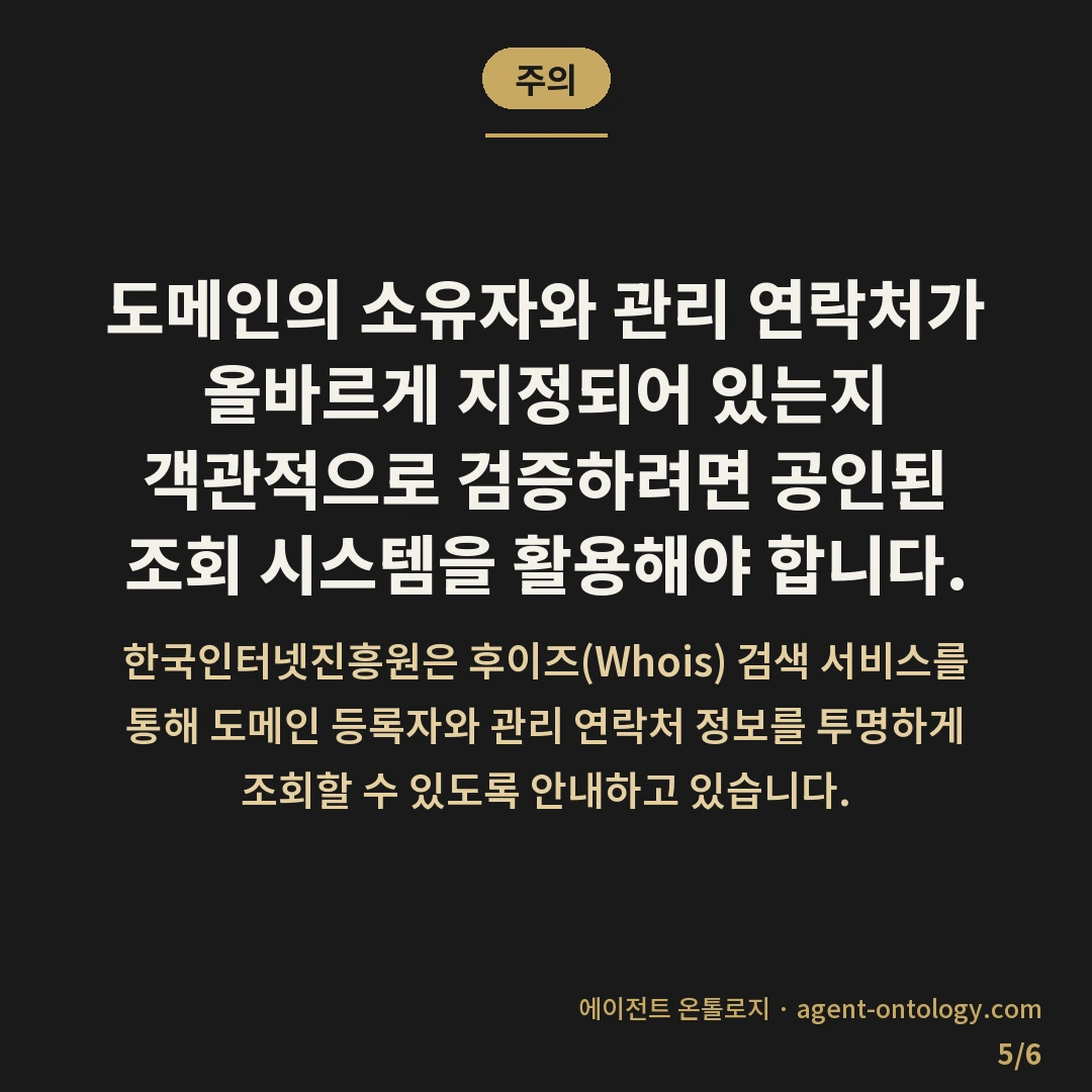 도메인 네임서버 변경 권한 확인 관리자 인증 여부 — 주의: 도메인의 소유자와