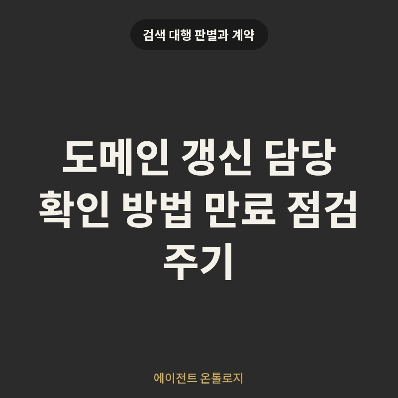 도메인 갱신 담당 확인 방법 만료 점검 주기 안내 카드