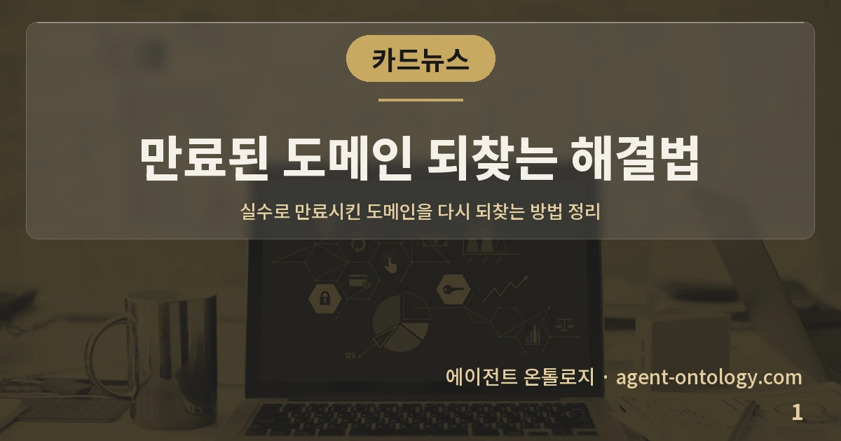 만료된 도메인 되찾는 해결법 — 표지: 실수로 만료시킨 도메인을 다시 되찾는 방법 정리