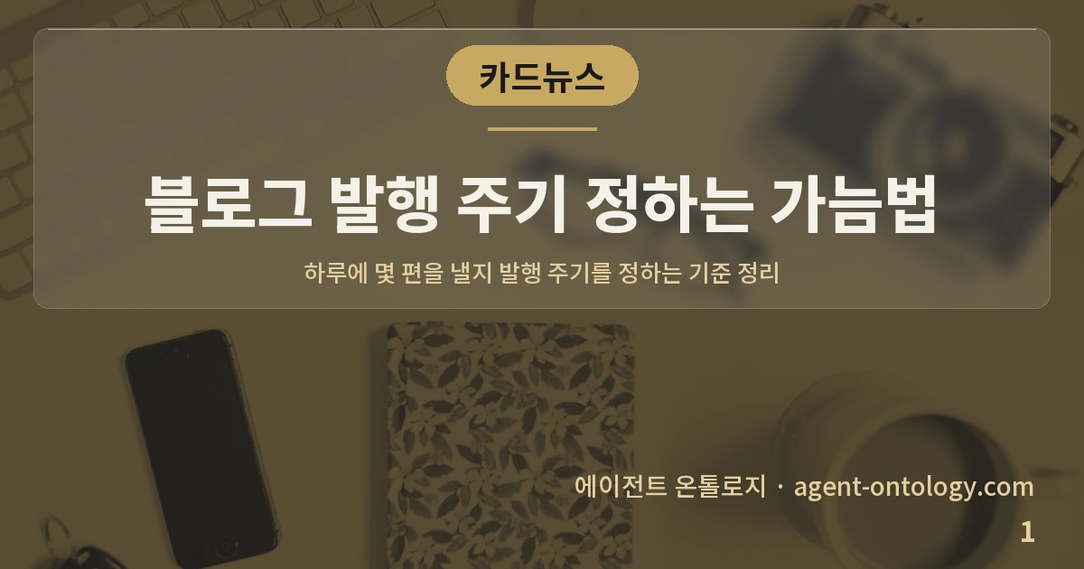 블로그 발행 주기 정하는 가늠법 — 표지: 하루에 몇 편을 낼지 발행 주기를