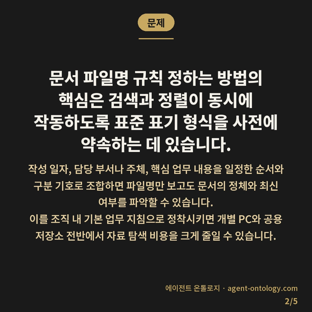 문서 파일명 규칙 정하는 방법 노하우 — 문제: 문서 파일명 규칙 정하는 방법의