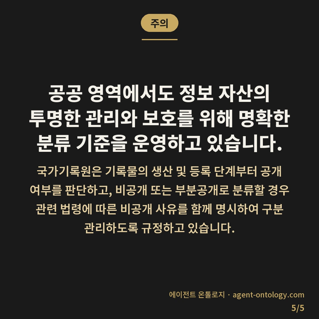 사내 문서와 외부 문서 구분 기준 사례 — 주의: 공공 영역에서도 정보 자산의