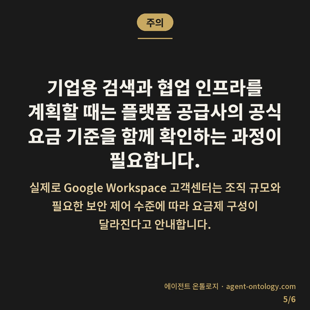 사내 검색 도구 도입 비용 범위 — 주의: 기업용 검색과 협업 인프라를 계획할