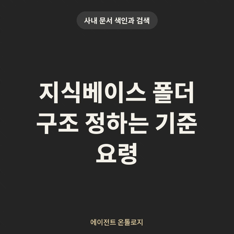 지식베이스 폴더 구조 정하는 기준 요령 안내 카드