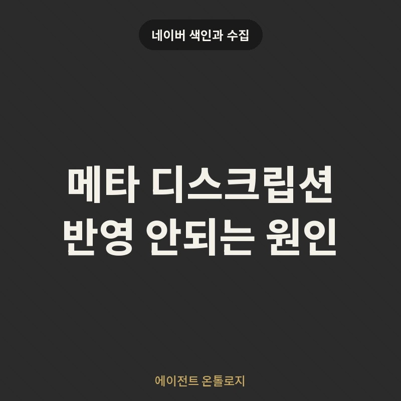 메타 디스크립션 반영 안되는 원인 안내 카드