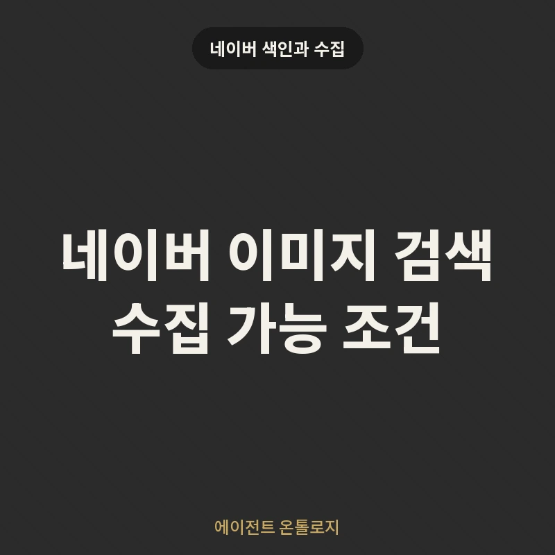 네이버 이미지 검색 수집 가능 조건 안내 카드