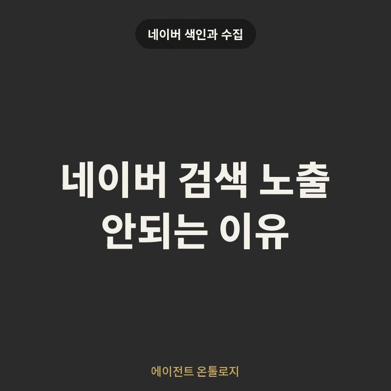 네이버 검색 노출 안되는 이유 안내 카드