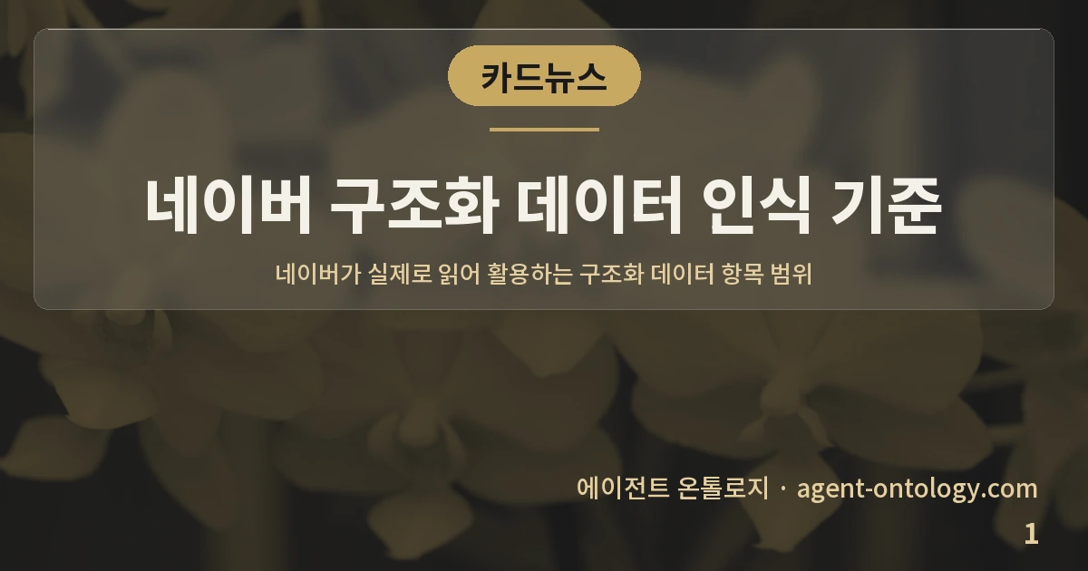 네이버 구조화 데이터 인식 기준 — 표지: 네이버가 실제로 읽어 활용하는 구조화