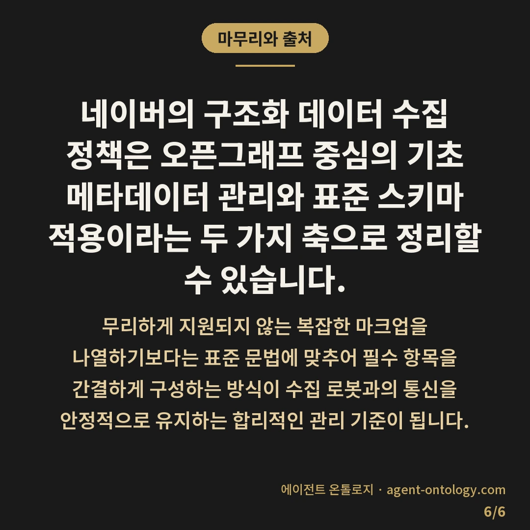 네이버 구조화 데이터 인식 기준 — 마무리와 출처: 네이버의 구조화 데이터 수집