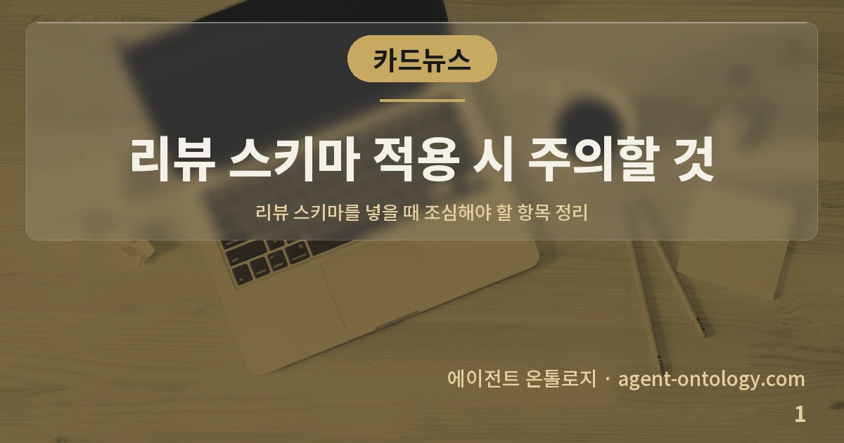리뷰 스키마 적용 시 주의할 것 — 표지: 리뷰 스키마를 넣을 때 조심해야 할 항목 정리