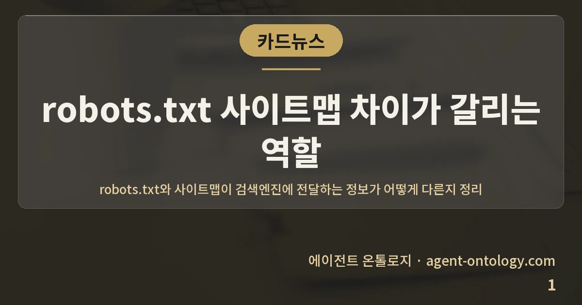 robots.txt 사이트맵 차이가 갈리는 역할 — 표지: robots.txt와