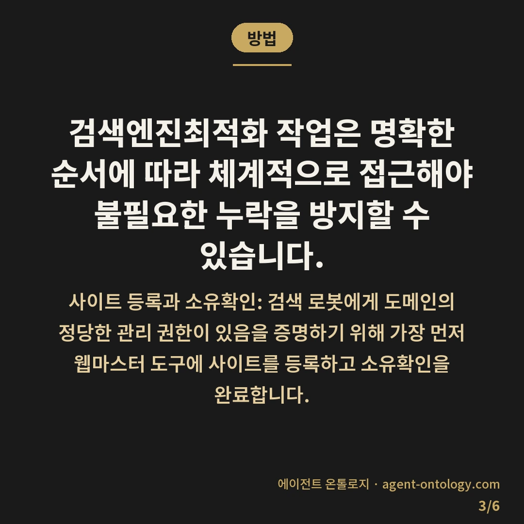 검색엔진최적화 시작 순서로 먼저 볼 항목 — 방법: 검색엔진최적화 작업은 명확한