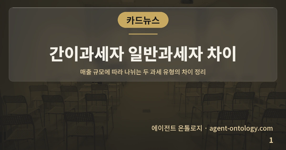 간이과세자 일반과세자 차이 — 표지: 매출 규모에 따라 나뉘는 두 과세 유형의