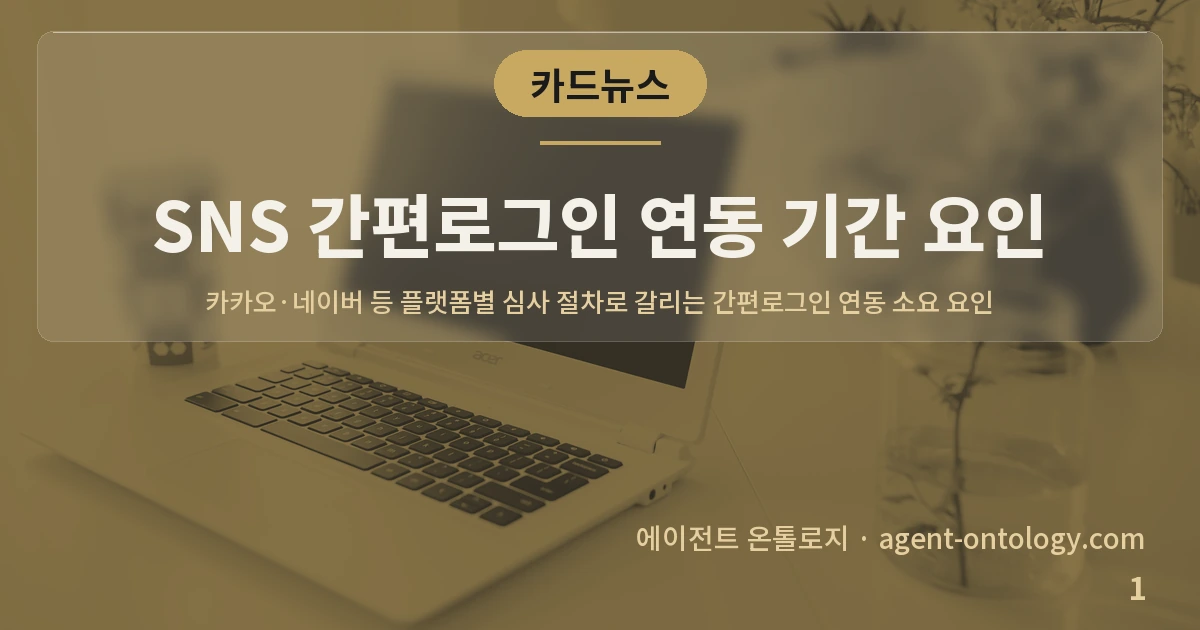 SNS 간편로그인 연동 기간 요인 — 표지: 카카오·네이버 등 플랫폼별 심사