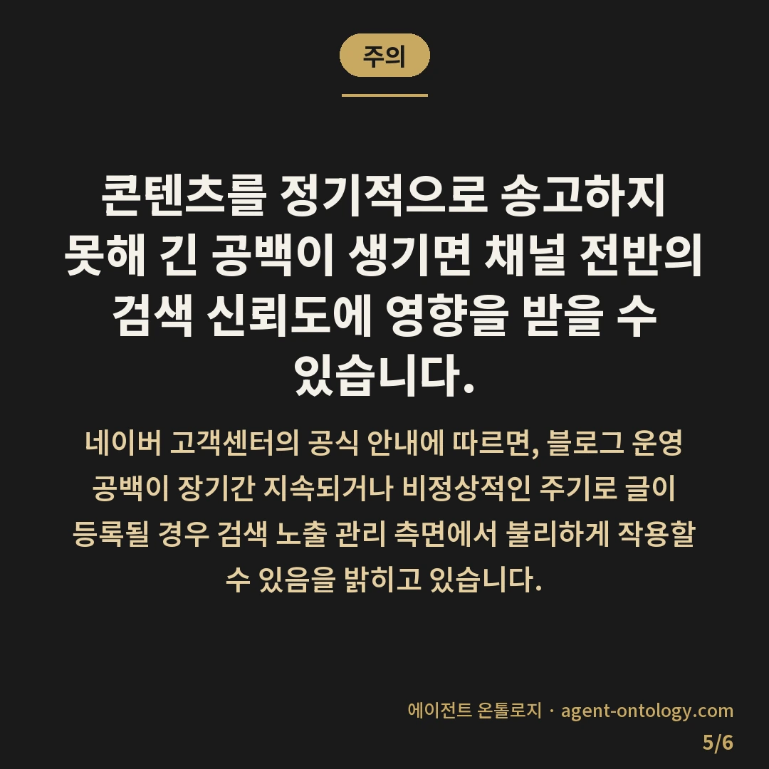 주제 재고 소진 전 준비하는 대응법 — 주의: 콘텐츠를 정기적으로 송고하지 못해