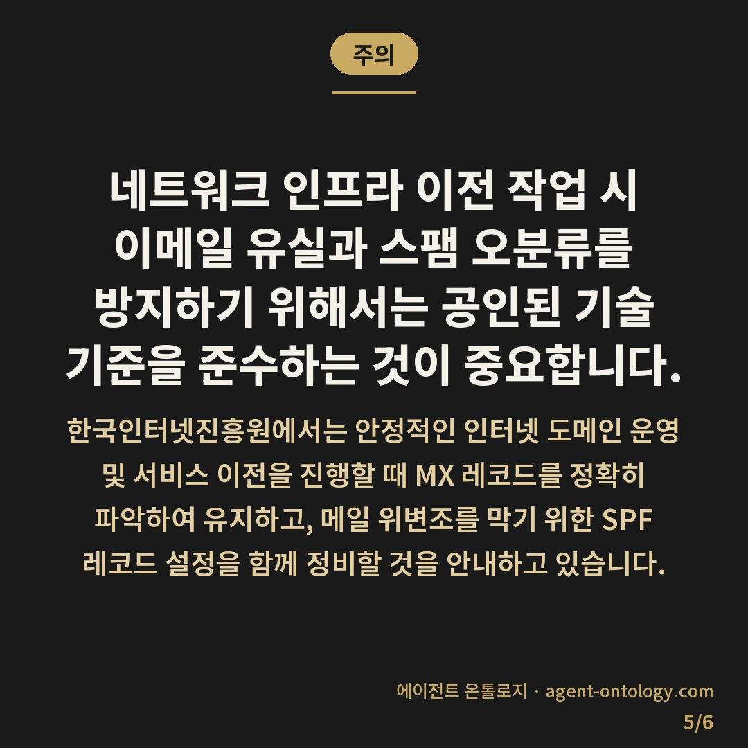 호스팅사 바꿀 때 이메일 끊기는 이유 — 주의: 네트워크 인프라 이전 작업 시
