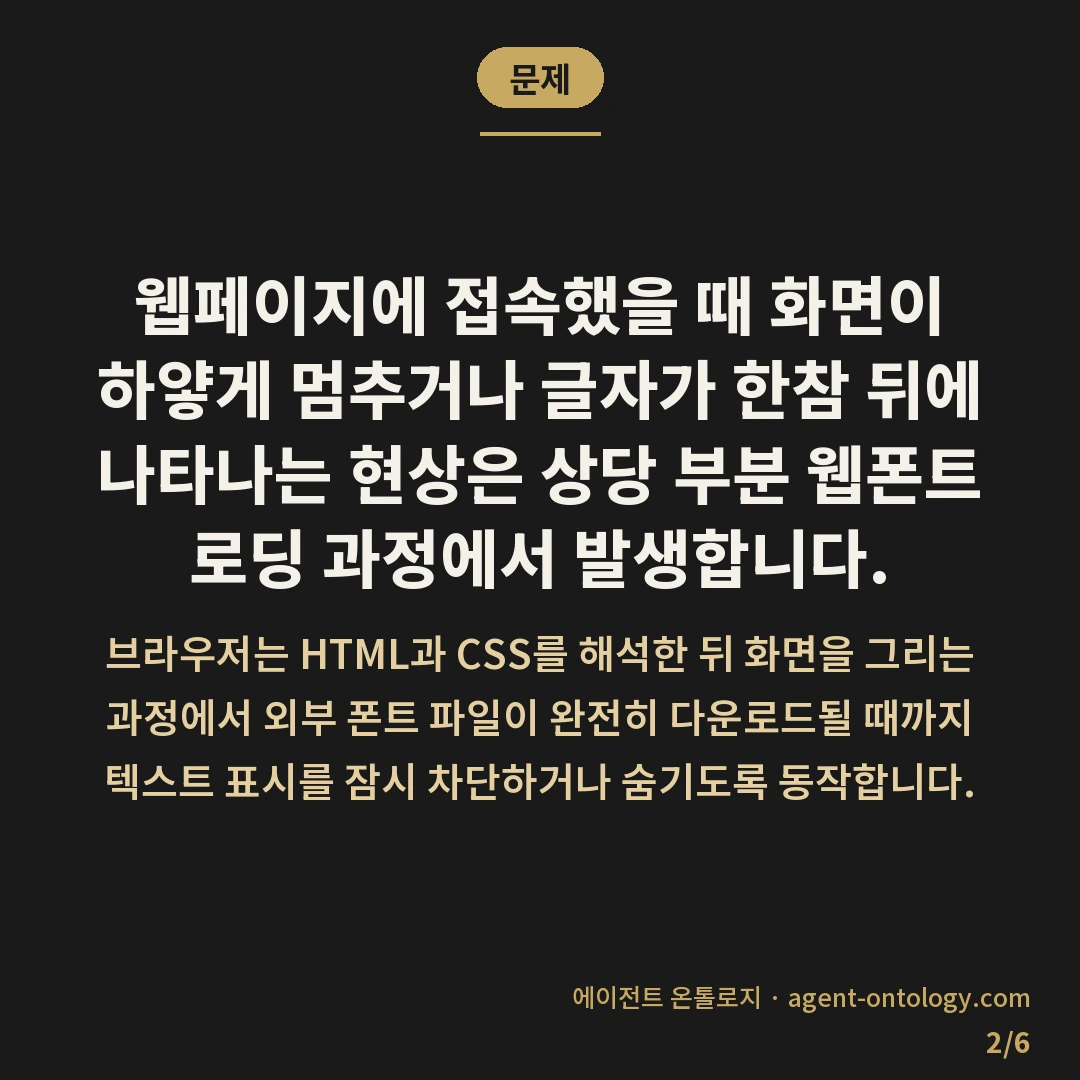 폰트 로딩이 화면 늦추는 이유 — 문제: 웹페이지에 접속했을 때 화면이 하얗게