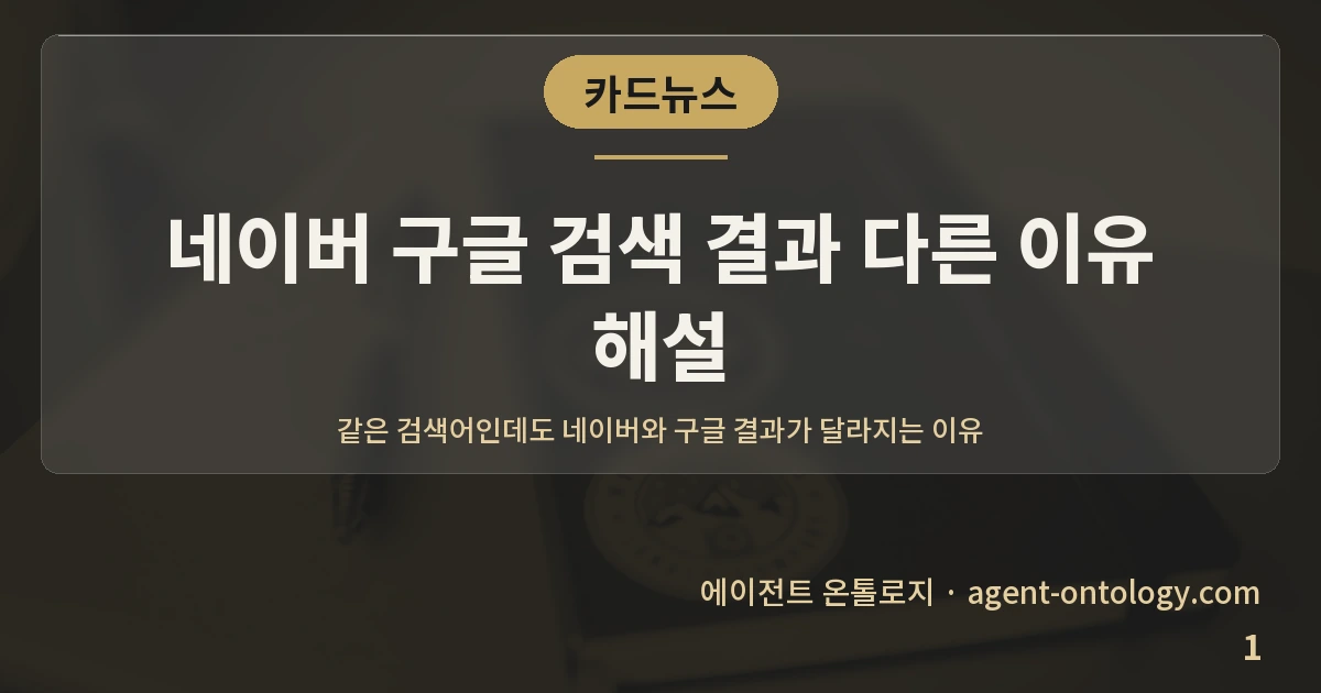 네이버 구글 검색 결과 다른 이유 해설 — 표지: 같은 검색어인데도 네이버와