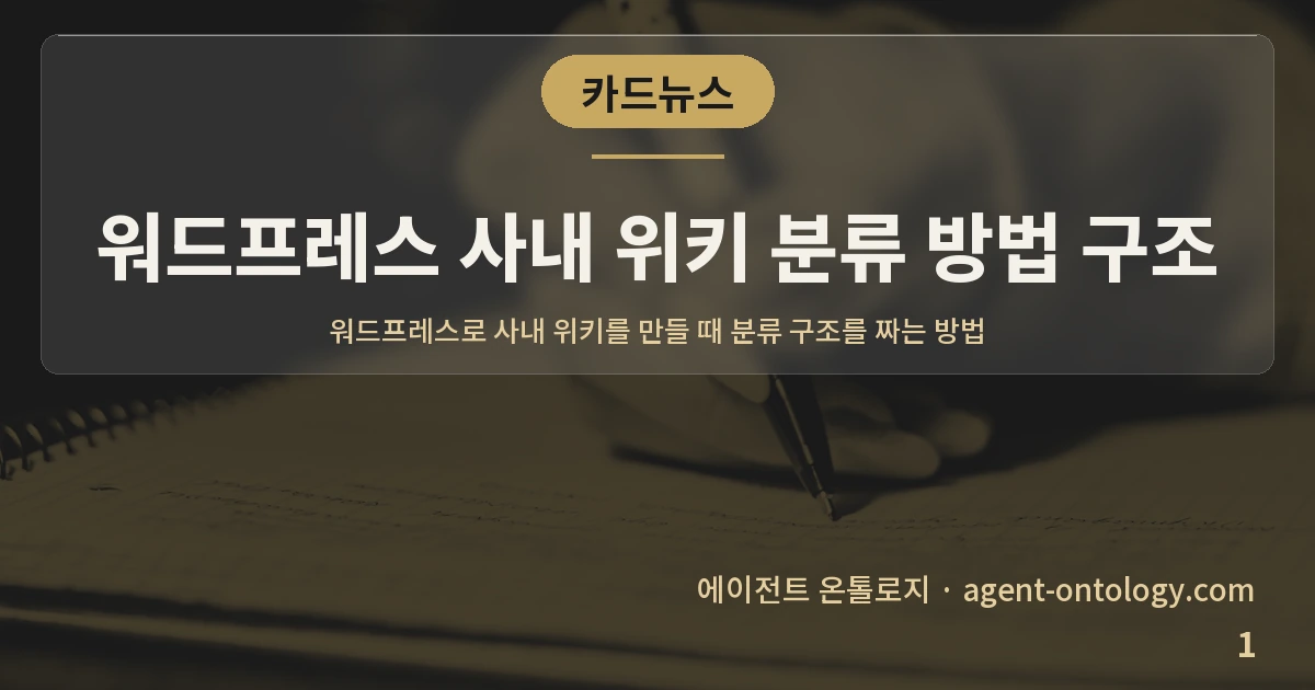 워드프레스 사내 위키 분류 방법 구조 — 표지: 워드프레스로 사내 위키를 만들