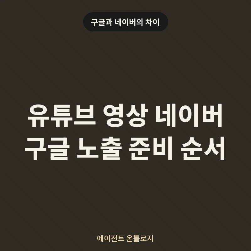 유튜브 영상 네이버 구글 노출 준비 순서 안내 카드