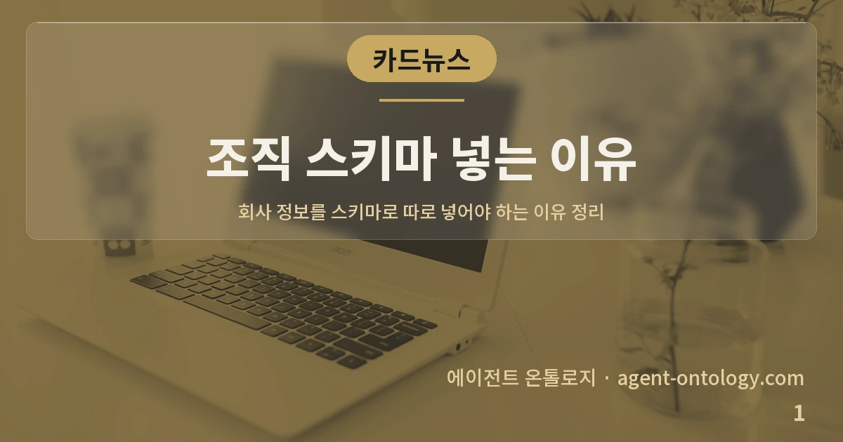 조직 스키마 넣는 이유 — 표지: 회사 정보를 스키마로 따로 넣어야 하는 이유 정리